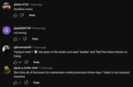 YouTube community discussing the streamer's critique of Ice Spice's song 3/3 (Image via YouTube)